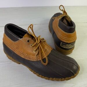 Vintage LL Bean Brown Leather Waterproof Hunting Gumshoes 7 M